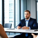 A diverse group of male and female supply chain professionals in modest business suits and professional attire are engaged in a meeting within a bright, modern conference room. One male professional is actively listening, maintaining eye contact with a female colleague who is speaking, while other team members observe with focused, professional expressions. The scene emphasizes collaboration and attentive communication. fully clothed, appropriate attire, safe for work, professional, perfect anatomy, correct proportions, natural pose, well-formed hands, proper finger count, natural body proportions, high-quality, corporate photography.