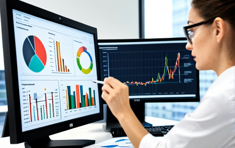 **

A data analyst in a modern, bright office setting, fully clothed in professional attire. She is studying charts and graphs related to supply chain performance on a large monitor. A whiteboard with strategic plans is visible in the background. Focus on perfect anatomy, correct proportions, and well-formed hands. safe for work, appropriate content, modest, professional setting.

**