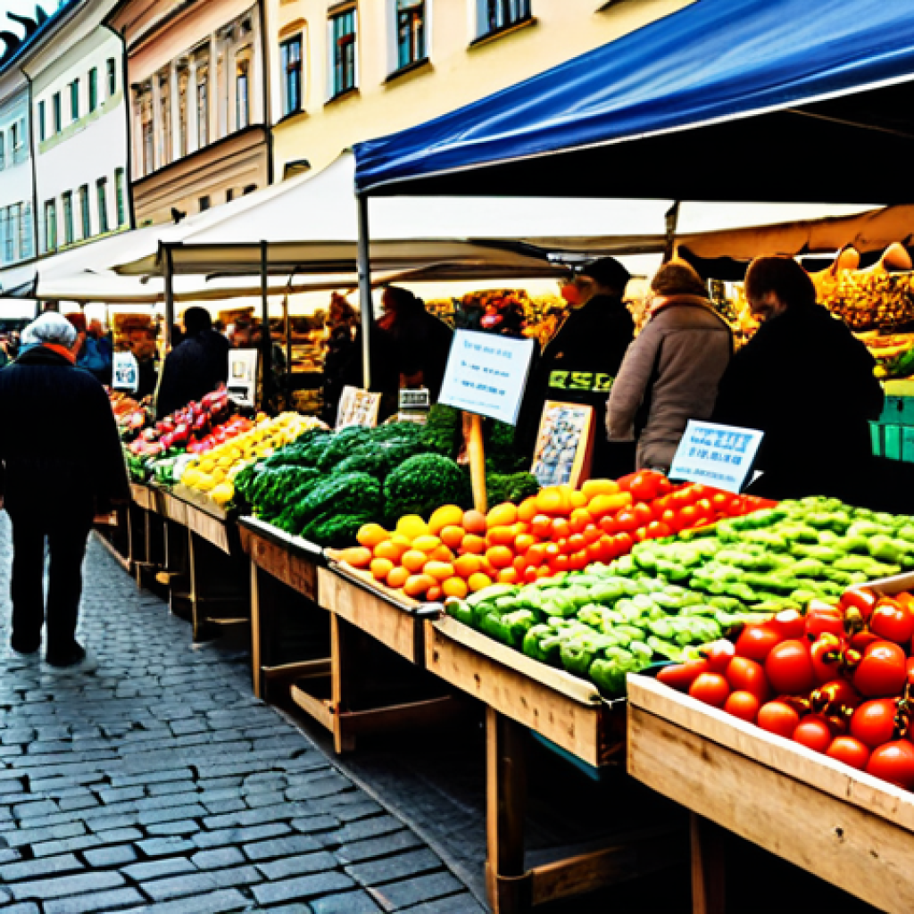 SCM에서의 효율적인 프로세스 개선 - **Prompt:** A bustling marketplace in Krakow, Poland, showcasing fresh produce and local crafts. Ven...
