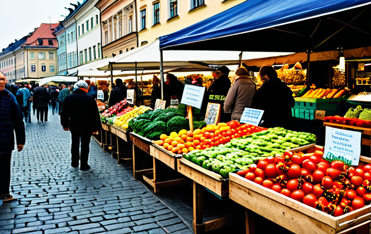 SCM에서의 효율적인 프로세스 개선 - **Prompt:** A bustling marketplace in Krakow, Poland, showcasing fresh produce and local crafts. Ven...