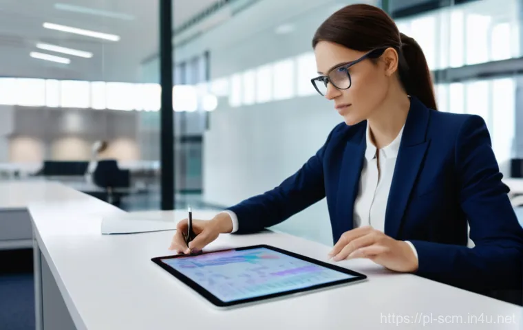 SCM 실무에서의 비효율 관리 사례 - **Prompt 1: Uncovering Hidden Logistics Costs**
    A focused professional woman (mid-30s, East Euro...