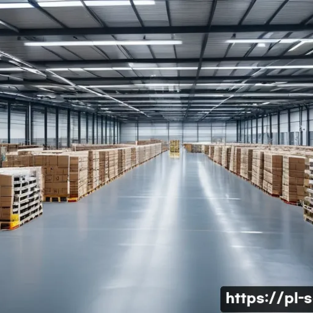 공급망관리에서의 최적 비용 분석 - A modern logistics warehouse interior in Poland with automated robots and conveyor belts efficiently...