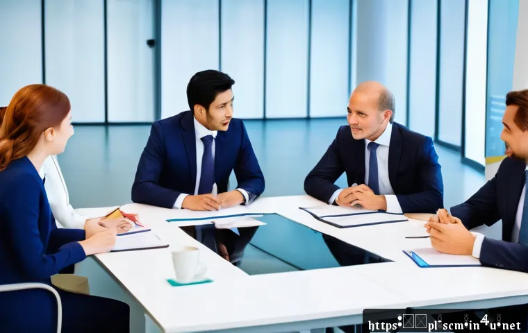 SCM에서의 문화적 차이 관리 - A diverse international business meeting scene in a modern office, showing professionals from Japan,...