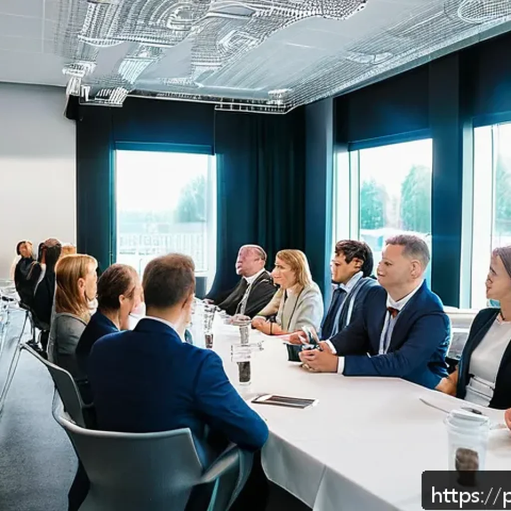SCM 전문가 커뮤니티 가입 방법 - A professional networking event in Warsaw, Poland, featuring diverse SCM industry specialists engagi...